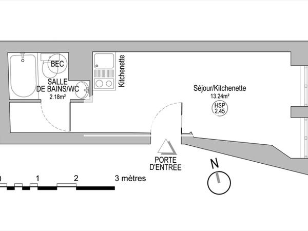 Location Studio 15.42 m² - 16 RUE DES DRAPIERS Strasbourg 67000