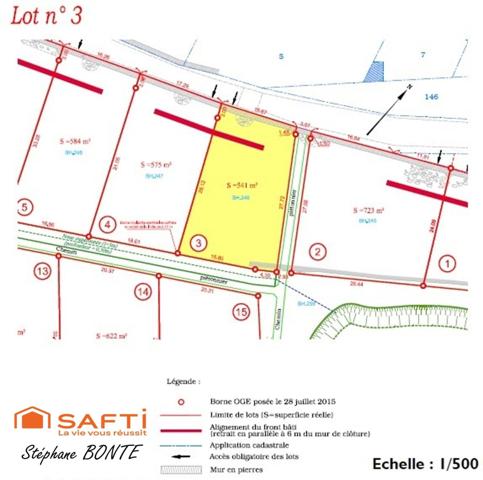 Terrain de 541 m² viabilisée (lot 3) – Le Puy
