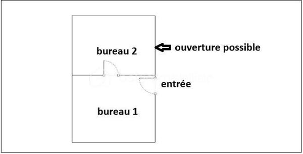Bureaux avec climatisation Daikin installé en 2023  et une kitchenette  au calme exposition ouest.
ils se composent de deux lots , avec deux pièces  séparées par une porte . Possibilité de remettre les lots indépendant avec chacun leur entrée .
Pour les investisseurs le potentiel loyer est d'environ 700 euros par mois 
Les bureaux se situent dans le complexe le galaxie entre Carrefour et le nouveau Lidl.
2793 Chem. de Saint-Claude, 06600 Antibes.