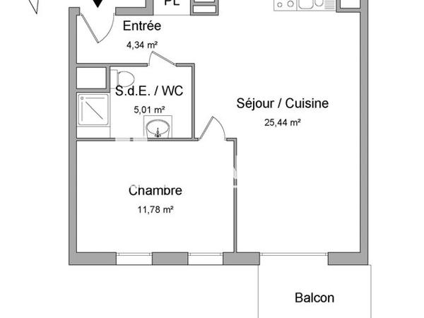 Location Appartement 2 pièces 46.57 m² - 4 RUE DES CHAMPS A LA RONCE Dijon 21000
