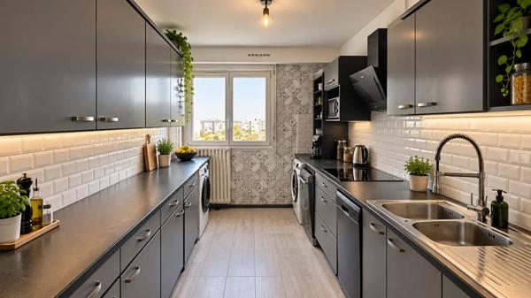 grand appartement T5 de 107m2 dans résidence calme avec 2 ba