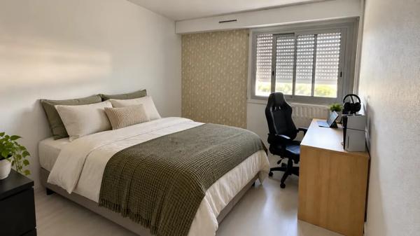 grand appartement T5 de 107m2 dans résidence calme avec 2 ba