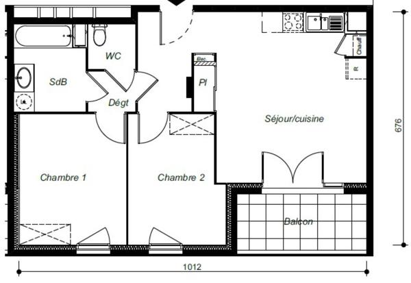 Appartement THONON LES BAINS 58.22 m²