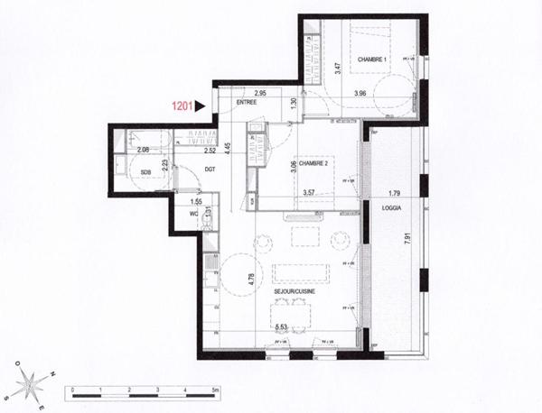 Incroyable vue panoramique pour ce T3  avec grande loggia proche de toutes commodités