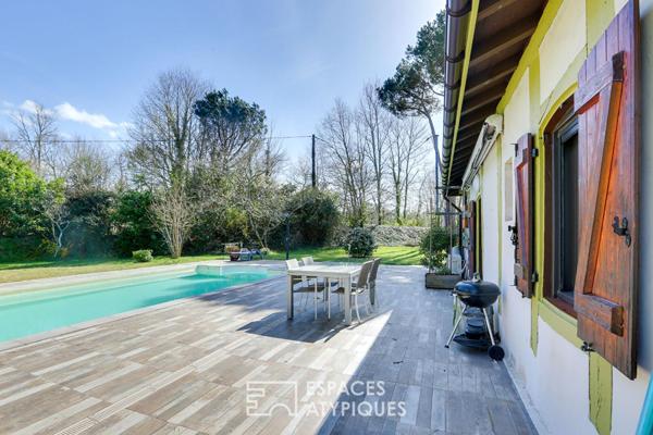 Propriété landaise avec gîte dans un parc arboré
