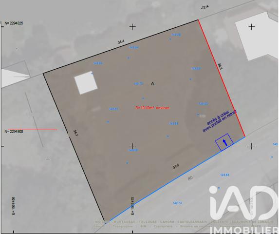 Terrain à vendre 860 m² Fronton