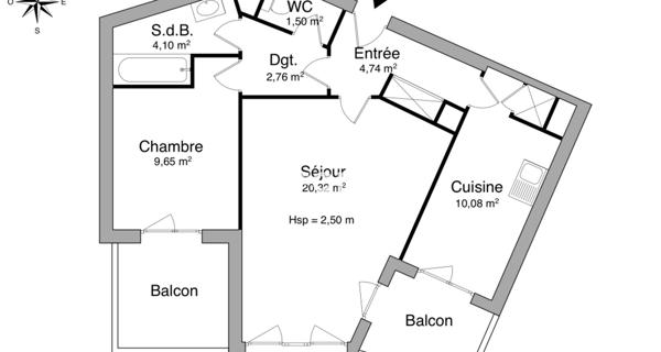 Location Appartement 2 pièces 53.15 m² - Caluire-et-cuire 69300