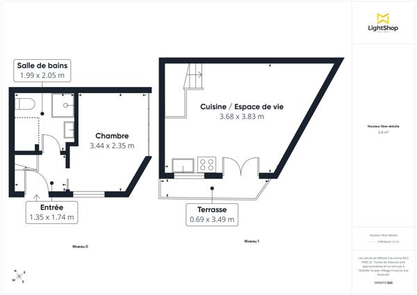 Comme une maison ! Duplex T2 - 30 m² avec balcon - Rue du Montparnasse, Paris