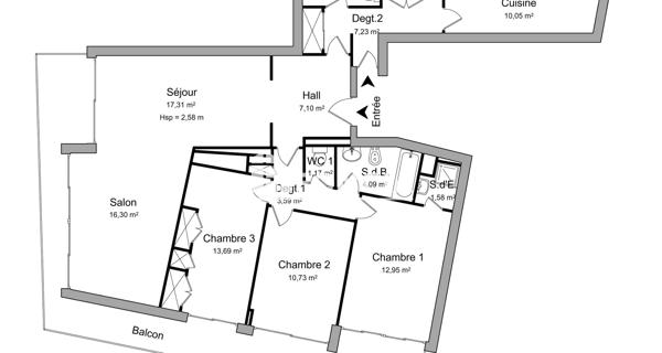 Location Appartement 4 pièces 108.09 m² - Pau 64000