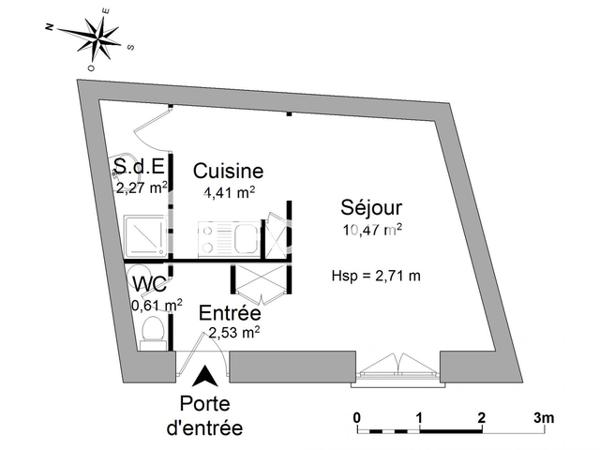 Location Studio 20.29 m² - 4 PLACE BELLECROIX Nimes 30000