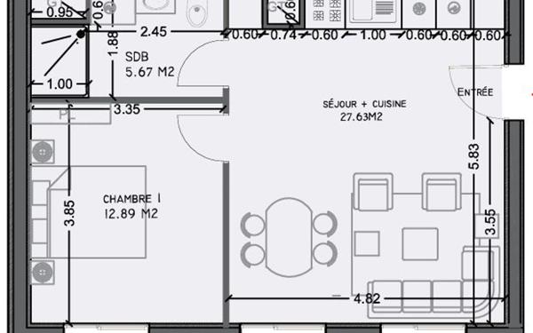 Appartement à vendre    2 pièces • 49,19 m2 Morsang-sur-Orge
