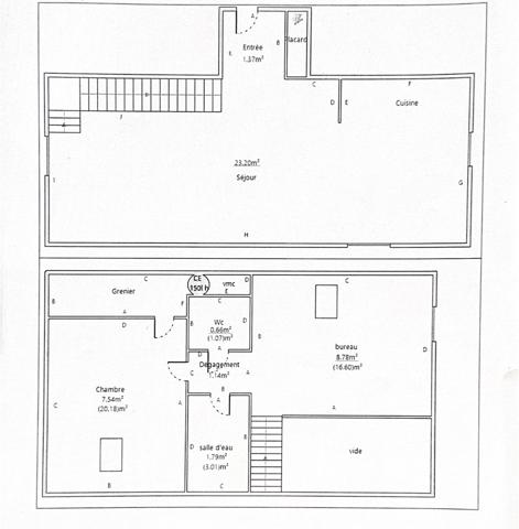 Appartement 3 pièces - 45 m²