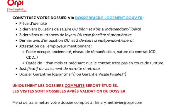 Appartement à louer