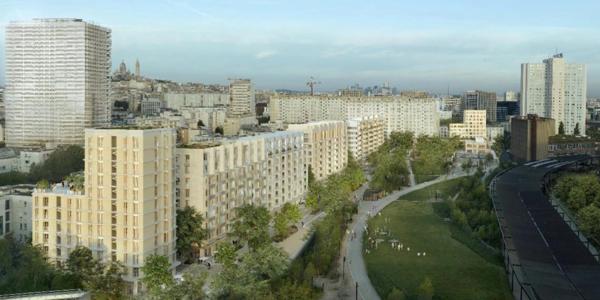 appartement T4 neuf à vendre PARIS 18e, surface hab 72.20 m2 + 3 balcons d'une surface totale de 13.90 m2