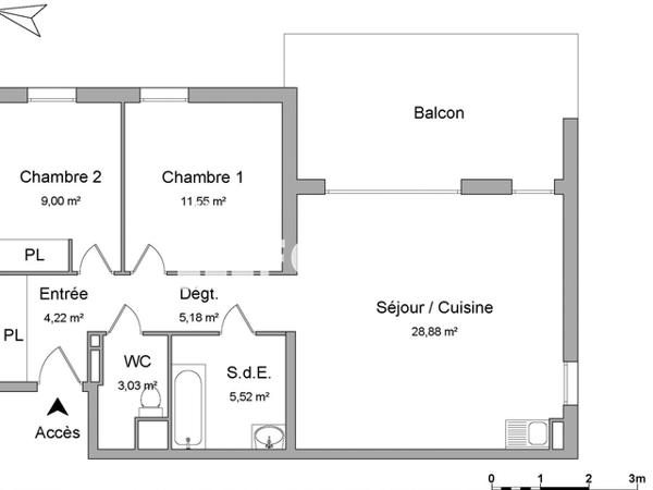 Location Appartement 3 pièces 67.38 m² - LA PIERRE DE LUNE Voiron 38500