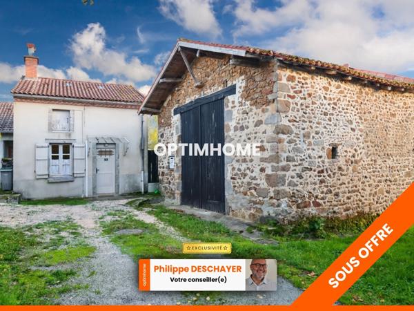 Maison 5 pièces 85 m² plain pied - 2 chambres - sur parcelle terrain de 900 m² + grange MAGNAC LAVAL (87)