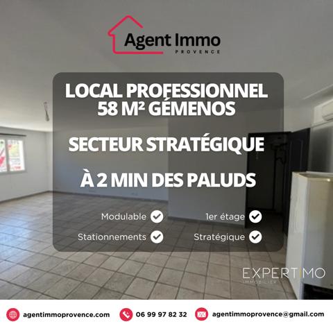 Gémenos (13420) Local professionnel 58 m² – Gémenos – Proche zone des Paluds