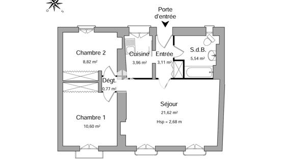 Location Appartement 3 pièces 54.42 m² - Saint-germain-en-laye 78100