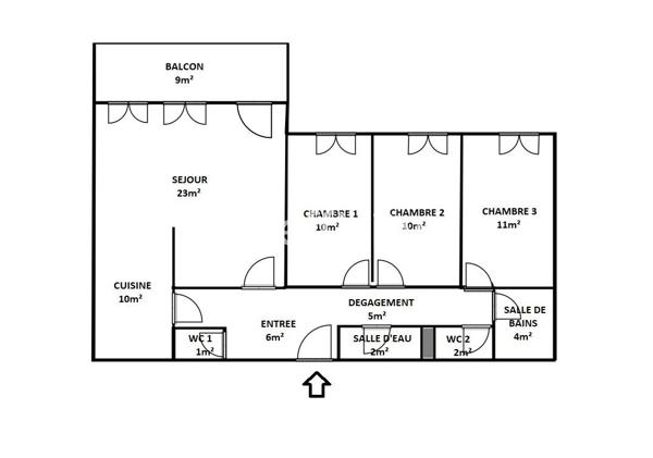 Appartement 4 pièces - 85 m² Exclusivité efficity