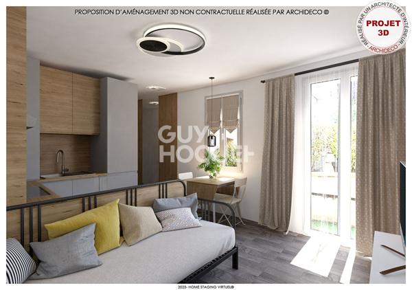 CENTRE VILLE : F2 + TERRASSE + GARAGE (38M²)