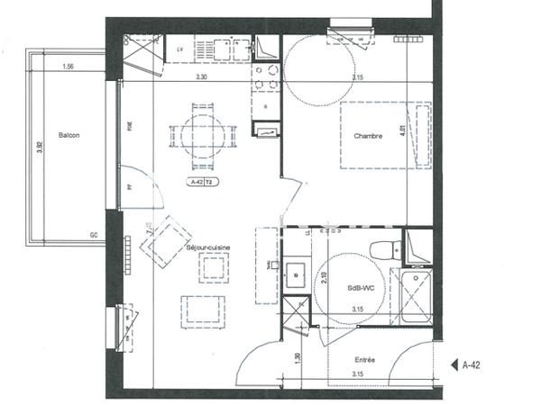 Location Appartement 2 pièces 46.65 m² - 55 RUE SAINT JEAN Roubaix 59100
