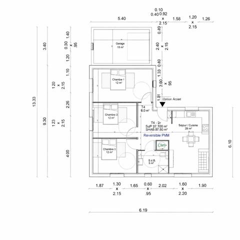 Villa individuelle plain-pied Olmeta Di Tuda 4 pièces 76 m2 - terrain 690 m2