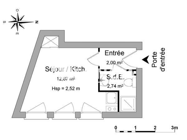 Location Studio meublé 17.61 m² - 9 RUE DU HAVRE Mulhouse 68100