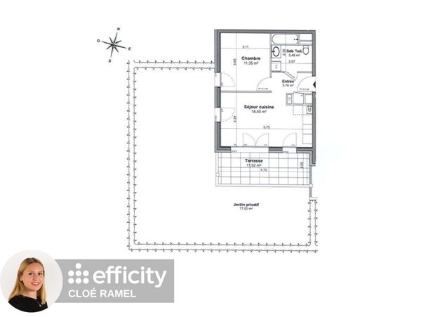 Appartement 2 pièces - 39 m²