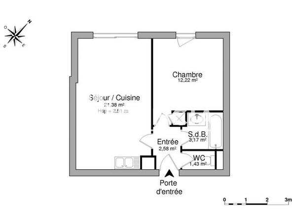 Location Appartement 2 pièces 40.78 m² - 23 BOULEVARD JEAN ROSE Meaux 77100