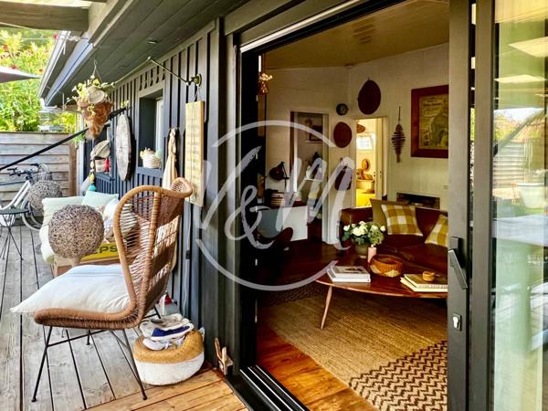 Maison rénovée de plain-pied de plus de 60m² avec terrasse et piscine hors-sol à vendre à Claouey – Presqu’île du Cap Ferret LEGE CAP FERRET CLAOUEY