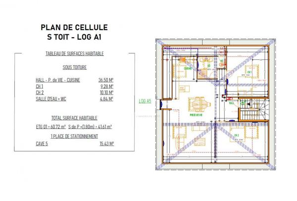 Appartement T3 à rénover avec garage double