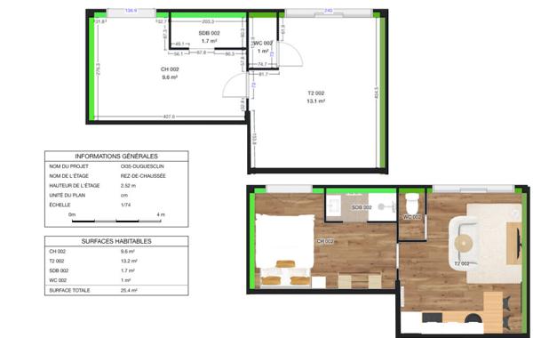 EXCLUSIVITE NESTENN - Appartement, 2 Pièces, 25.4 m² · BRUZ · Quartier HYPER CENTRE
