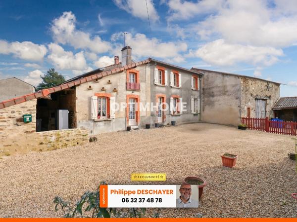 Maison de Charme de 116 m² - 4 pièces - 2 Chambres - Grange - Dépendances - Terrain - Bois - DROUX (87190)