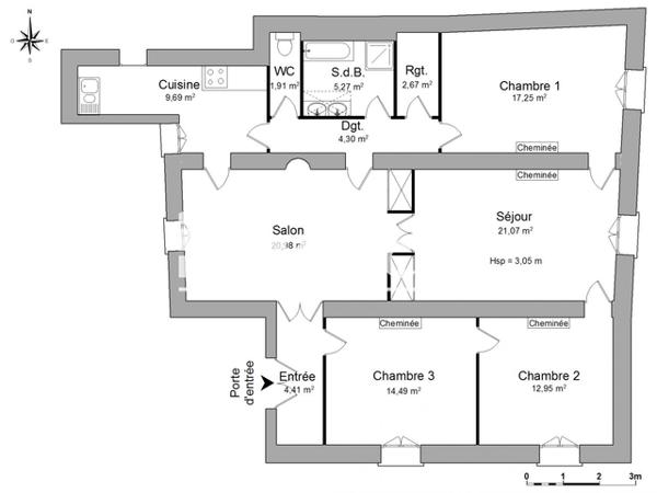 Location Appartement 5 pièces 114.99 m² - 2 PLACE GRANGIER Dijon 21000