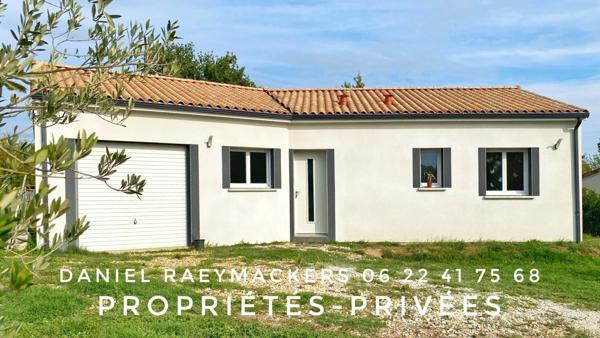 MONTPON-MÉNESTÉROL (24700)  MAISON DE PLAIN-PIED DE 2022  3 PIECES? DPE A/A