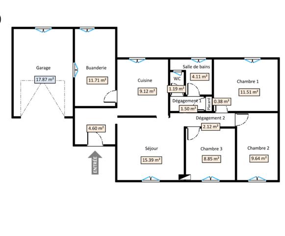 Maison à vendre 4 pièces 80 m² Pau