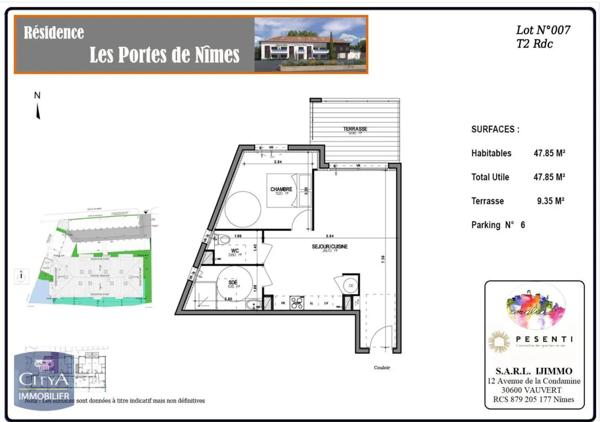 Appartement à louer 2 pièces 47.85m²