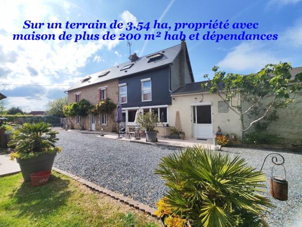 15 min de Carentan et d'Isigny sur Mer, belle propriété avec maison de 200 m² hab et 3.54 ha de terrain