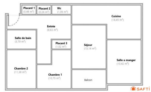APPARTEMENT 78M2 MONT ST AIGNAN PARC DE LA SAANE