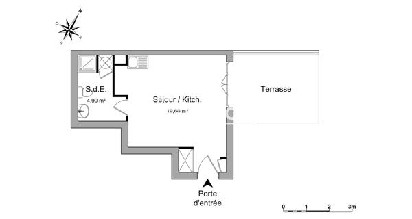 Location Studio 24.5 m² - Conflans-sainte-honorine 78700