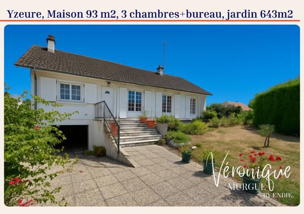 Yzeure, Maison familiale sur sous sol 93 m2, 3 chambres + bureau, Endie immobilier, Véronique Murgue