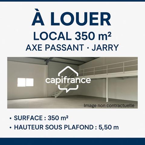 À LOUER – LOCAL COMMERCIAL / ENTREPÔT 350 m² – AXE PASSANT – JARRY / BAIE-MAHAULT