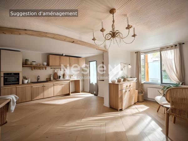 MAZERES : MAISON T3 AVEC GARAGE ET COUR EXTERIEURE