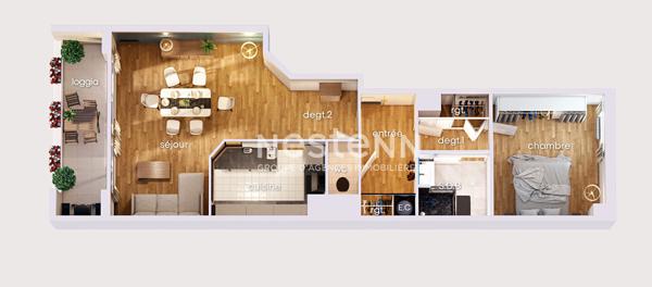 ISSY-LES-MOULINEAUX - CENTRE-VILLE - MAIRIE D'ISSY - Appartement 2 pièces avec loggia