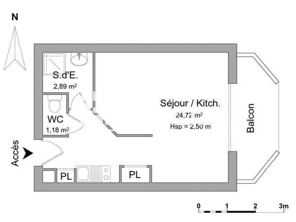 Location Studio 28.79 m² - 61 RUE DENFERT ROCHEREAU Agen 47000