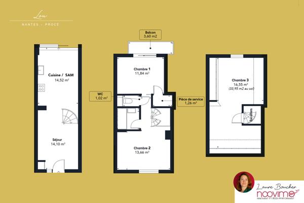 Nantes Procé, Maison 3 chambres avec terrasse