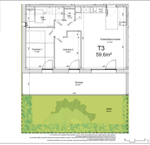 Appartement 3 pièces 59.6 m2