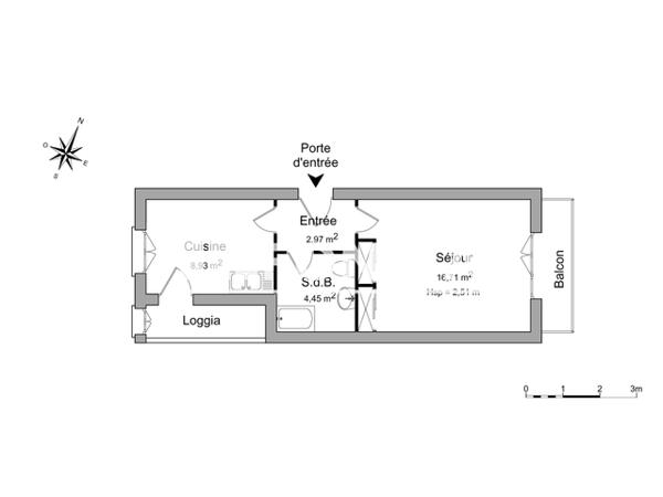 Location Studio 33.06 m² - 8 RUE DU PERIGORD Brest 29200