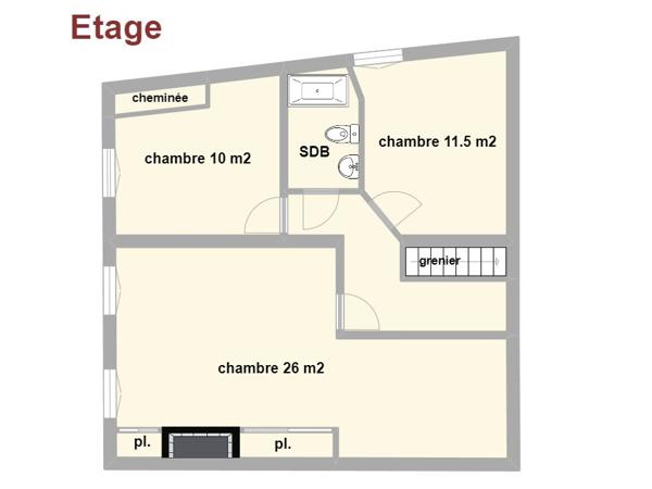 À vendre - Maison mitoyenne 2 côtés, 5 pièces située à Condom (32100)