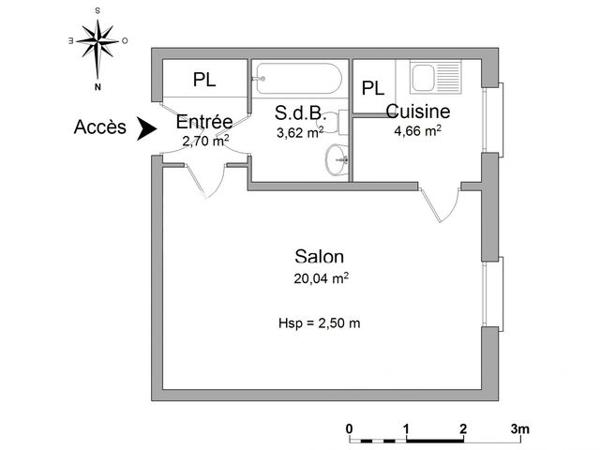 Location Studio 31.02 m² - 2 SQUARE LA PIERRE FITE Rambouillet 78120